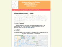 Tablet Screenshot of melanomacenterofhope.com